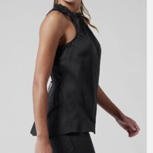 NWT ATHLETA Levitate Tank Top S Black Adjustable Shirt, Hiking Running Work